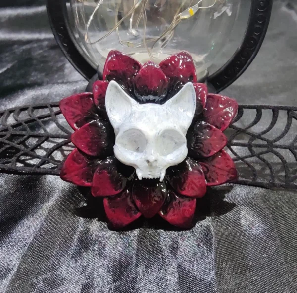 Cat Skull Mandala Pin