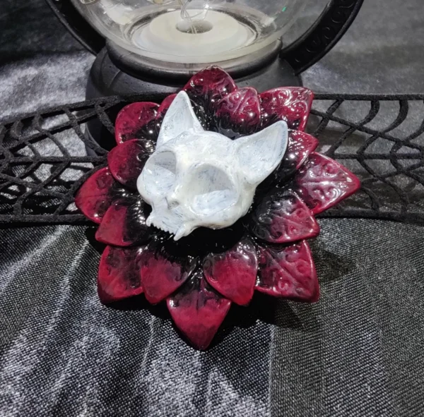 Cat Skull Mandala Pin