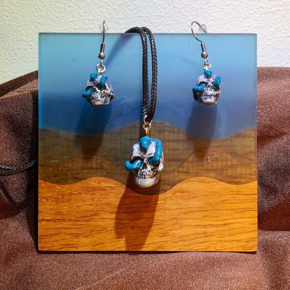 Skull Necklace & Earring Set