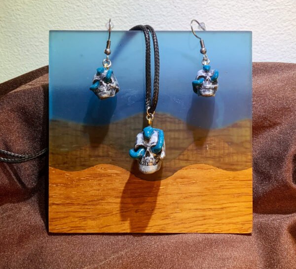 Skull Necklace & Earring Set