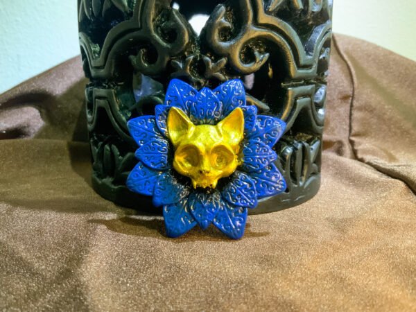 Cat Skull Mandala Pin